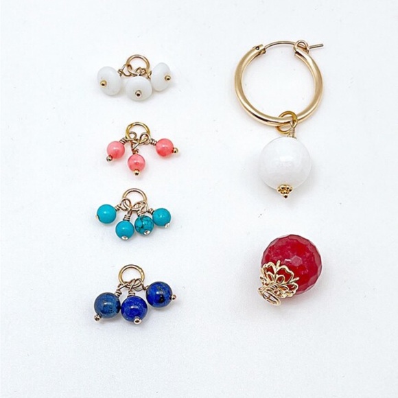 Interchangeable Hoop Charm Starter Set, Includes Hoops and Six Pairs of Charms - Picture 2 of 6